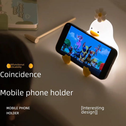 Flower Duck Induction Night Light: Creative Bedroom Decor & Decompression Gift for Kids