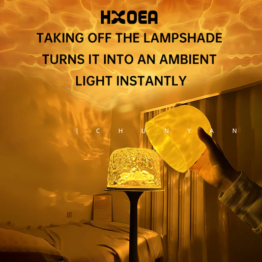 High-foot water ripple atmosphere table lamp romantic interest gift projection remote control night light