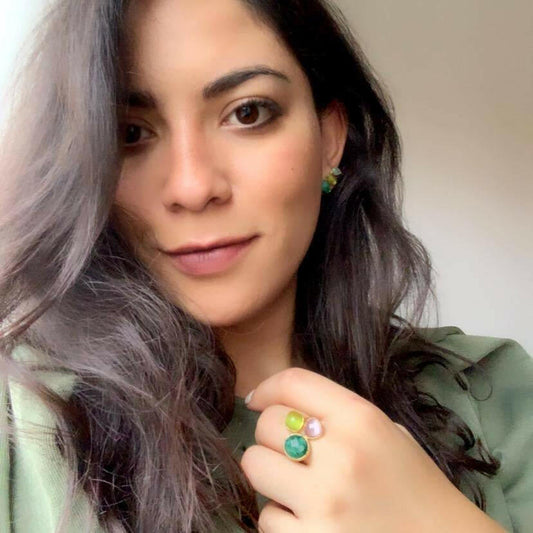 Anillo Alma Verde y Rosa
