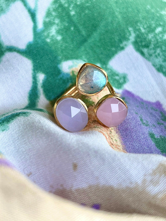 Anillo Alma Lila, Rosa y Labradorita